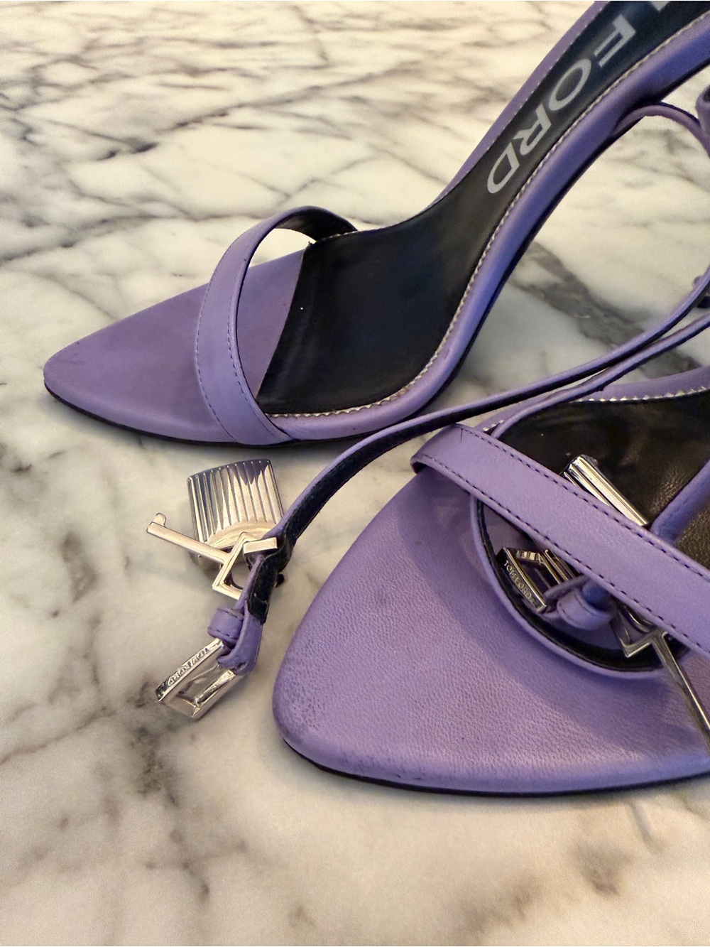 Tom Ford Lavender Strappy Stiletto Sandals - Picture 2 of 5